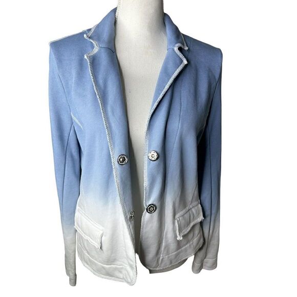 Elliott Lauren Ombre Knit Blazer Chambray Button Up Cardigan Jacket Size Small - Picture 4 of 7